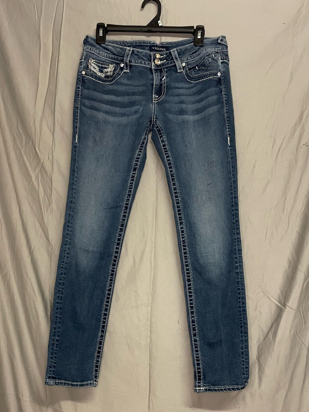 Y2K Vigoss Women's Skinny Jeans in Washed Blue
